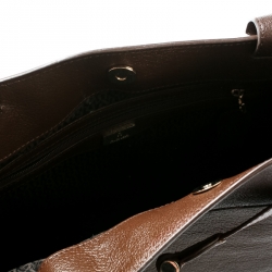 Pre Owned Aigner Brown Leather Cavallina Top Handle Bag