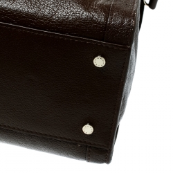 Pre Owned Aigner Brown Leather Cavallina Top Handle Bag