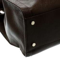 Pre Owned Aigner Brown Leather Cavallina Top Handle Bag