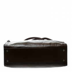 Pre Owned Aigner Brown Leather Cavallina Top Handle Bag