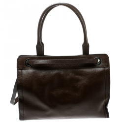 Pre Owned Aigner Brown Leather Cavallina Top Handle Bag