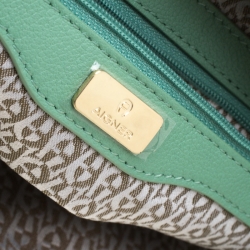 Pre Owned Aigner Green Leather Hobo