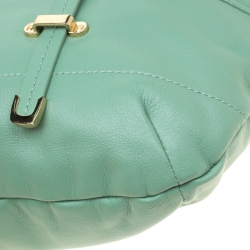 Pre Owned Aigner Green Leather Hobo