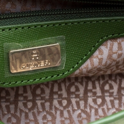 Pre Owned Aigner Meadow Green Leather Chain Shoulder Bag