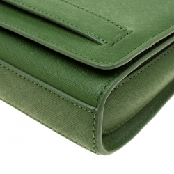 Pre Owned Aigner Meadow Green Leather Chain Shoulder Bag