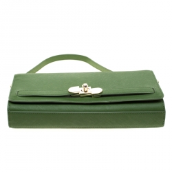 Pre Owned Aigner Meadow Green Leather Chain Shoulder Bag