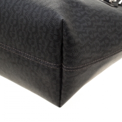 Pre Owned Aigner Black Signature Coated Canvas and Leather Tote