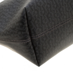 Pre Owned Aigner Black Signature Coated Canvas and Leather Tote