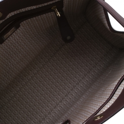 Pre Owned Aigner Burgundy Leather Cavallina Top Handle Bag