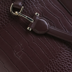 Pre Owned Aigner Burgundy Leather Cavallina Top Handle Bag