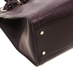 Pre Owned Aigner Burgundy Leather Cavallina Top Handle Bag