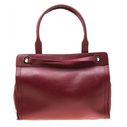 Pre Owned Aigner Burgundy Leather Cavallina Tote