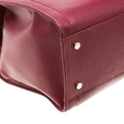 Pre Owned Aigner Burgundy Leather Cavallina Tote