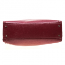 Pre Owned Aigner Burgundy Leather Cavallina Tote