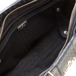 Pre Owned Aigner Black Coated Canvas And Leather Top Handle Bag