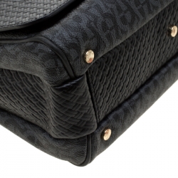 Pre Owned Aigner Black Coated Canvas And Leather Top Handle Bag