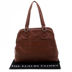 Pre Owned Aigner Brown Leather Dome Satchel