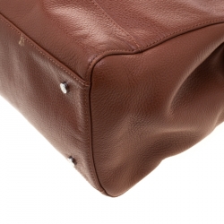 Pre Owned Aigner Brown Leather Dome Satchel