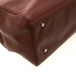 Pre Owned Aigner Brown Leather Dome Satchel