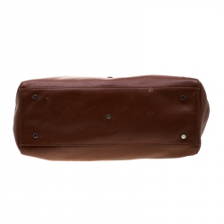 Pre Owned Aigner Brown Leather Dome Satchel