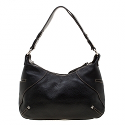 Pre Owned Aigner Black Leather Satchel