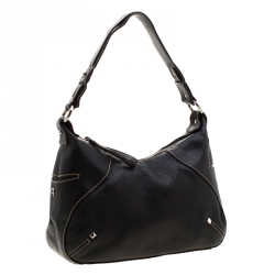 Pre Owned Aigner Black Leather Satchel