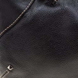 Pre Owned Aigner Black Leather Satchel