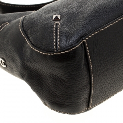 Pre Owned Aigner Black Leather Satchel