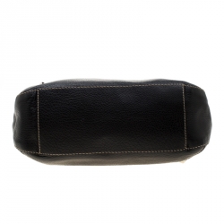 Pre Owned Aigner Black Leather Satchel