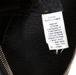 Pre Owned Aigner Black Leather Satchel