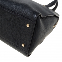 Pre Owned Aigner Black Leather Satchel