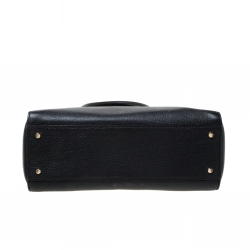 Pre Owned Aigner Black Leather Satchel