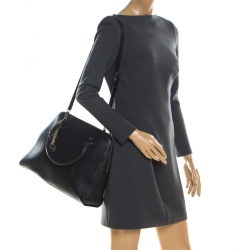 Pre Owned Aigner Black Leather Satchel