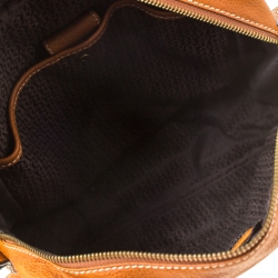 Pre Owned Aigner Tan Leather Crossbody Bag