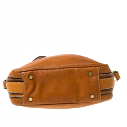 Pre Owned Aigner Tan Leather Crossbody Bag