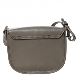 Pre Owned Aigner Grey Leather Mini Pina Crossbody Bag