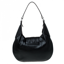 Pre Owned Aigner Black Leather Hobo