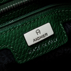 Pre Owned Aigner Green Leather Tote