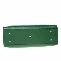 Pre Owned Aigner Green Leather Tote