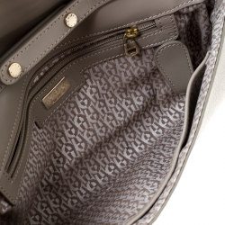 Pre Owned Aigner Grey Pyhton Embossed Leather Cavallina Shoulder Bag