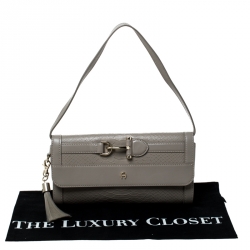 Pre Owned Aigner Grey Pyhton Embossed Leather Cavallina Shoulder Bag