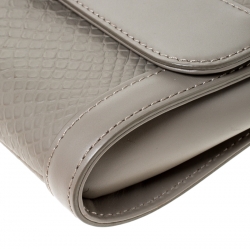 Pre Owned Aigner Grey Pyhton Embossed Leather Cavallina Shoulder Bag