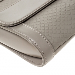 Pre Owned Aigner Grey Pyhton Embossed Leather Cavallina Shoulder Bag