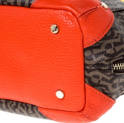 Pre Owned Aigner Multicolor Coated Canvas and Leather Satchel