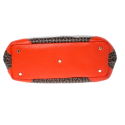 Pre Owned Aigner Multicolor Coated Canvas and Leather Satchel