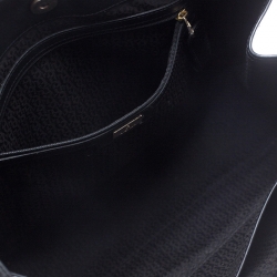 Aigner Black Python Embossed Leather Cavallina Tote