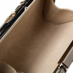 Pre Owned Aigner Gold Metal Tesora Clutch On Chain