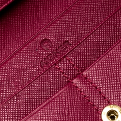 Pre Owned Aigner Magenta Leather Flap Continental Wallet