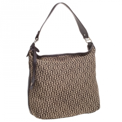 Pre Owned Aigner Brown Signature Canvas Hobo