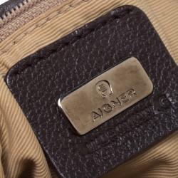 Pre Owned Aigner Brown Signature Canvas Hobo